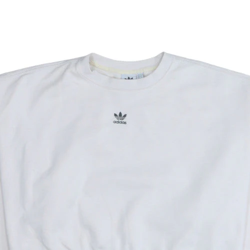 Adidas Womens White Crew Neck Pullover Sweatshirt Size 10 - Image 8