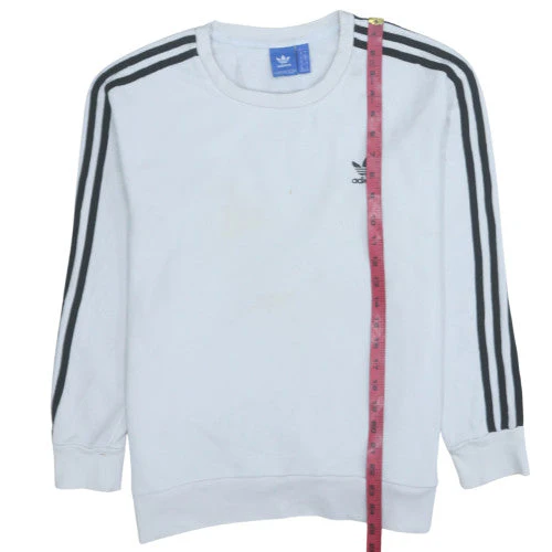 Adidas Womens White Crew Neck Pullover Sweatshirt Size 10 - Image 2