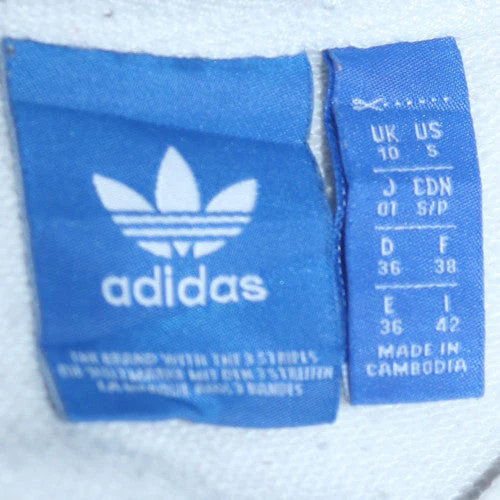 Adidas Womens White Crew Neck Pullover Sweatshirt Size 10 - Image 5