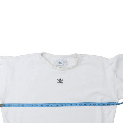 Adidas Womens White Crew Neck Pullover Sweatshirt Size 12 - Image 3