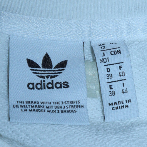 Adidas Womens White Crew Neck Pullover Sweatshirt Size 12 - Image 5