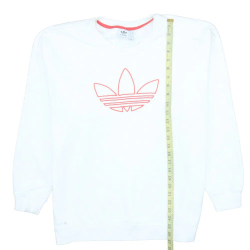 Adidas Womens White Crew Neck Pullover Sweatshirt Size 16 2XL - Image 3