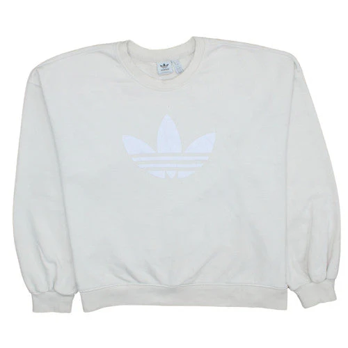 Adidas Womens White Crew Neck Pullover Sweatshirt Size 20