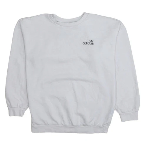 Adidas Womens White Crew Neck Pullover Sweatshirt Size 8