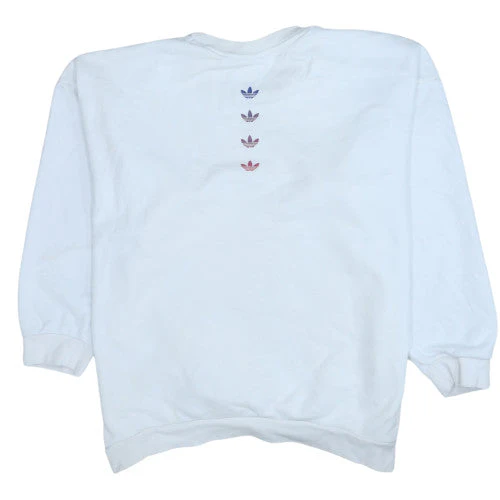Adidas Womens White Crew Neck Pullover Sweatshirt Size XL - Image 4