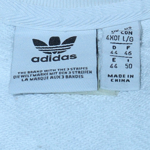 Adidas Womens White Crew Neck Pullover Sweatshirt Size XL - Image 5