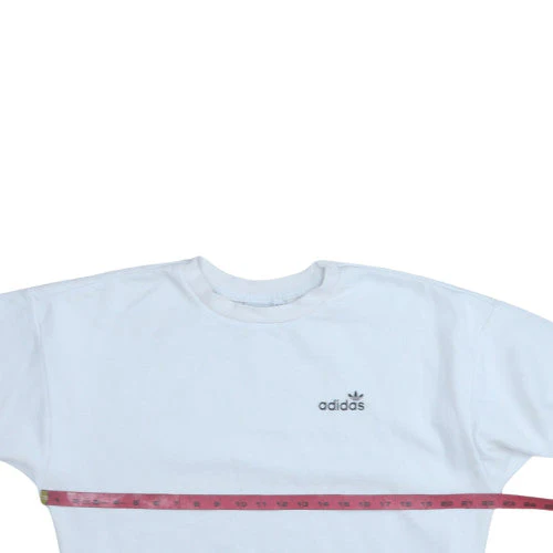 Adidas Womens White Crew Neck Pullover Sweatshirt UK 12 Cotton - Image 2