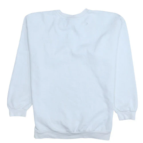 Adidas Womens White Crew Neck Pullover Sweatshirt UK 12 Cotton - Image 4