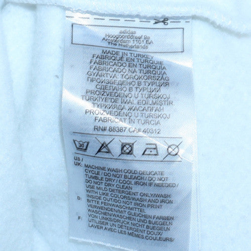 Adidas Womens White Crew Neck Pullover Sweatshirt UK 12 Cotton - Image 6
