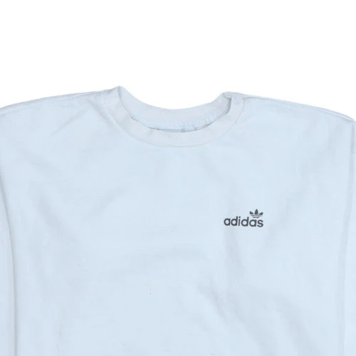 Adidas Womens White Crew Neck Pullover Sweatshirt UK 12 Cotton - Image 7