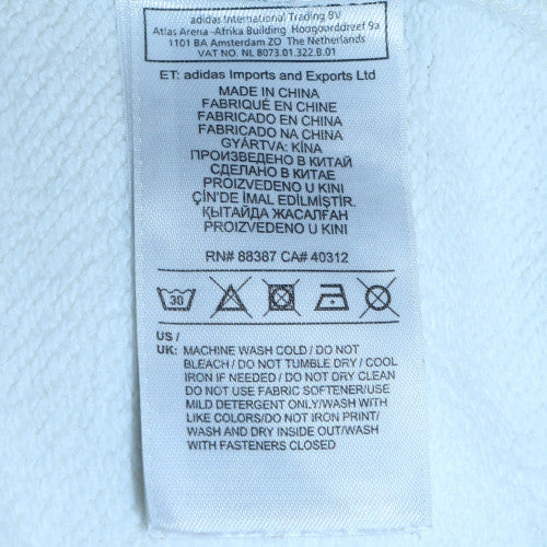 Adidas Womens White Hooded Pullover Sweatshirt UK 12 Logo Detail - Image 5