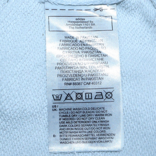 Adidas Womens White Hoodie Size 10 Pullover Long Sleeve Trefoil Logo - Image 6