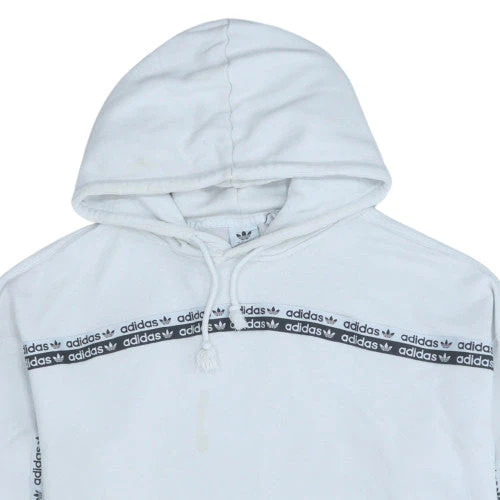 Adidas Womens White Hoodie Size 10 Pullover Long Sleeve Trefoil Logo - Image 8
