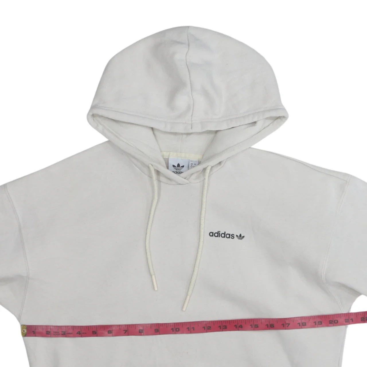 Adidas Womens White Hoodie Size 8 Pullover Hooded Sweatshirt - Image 2
