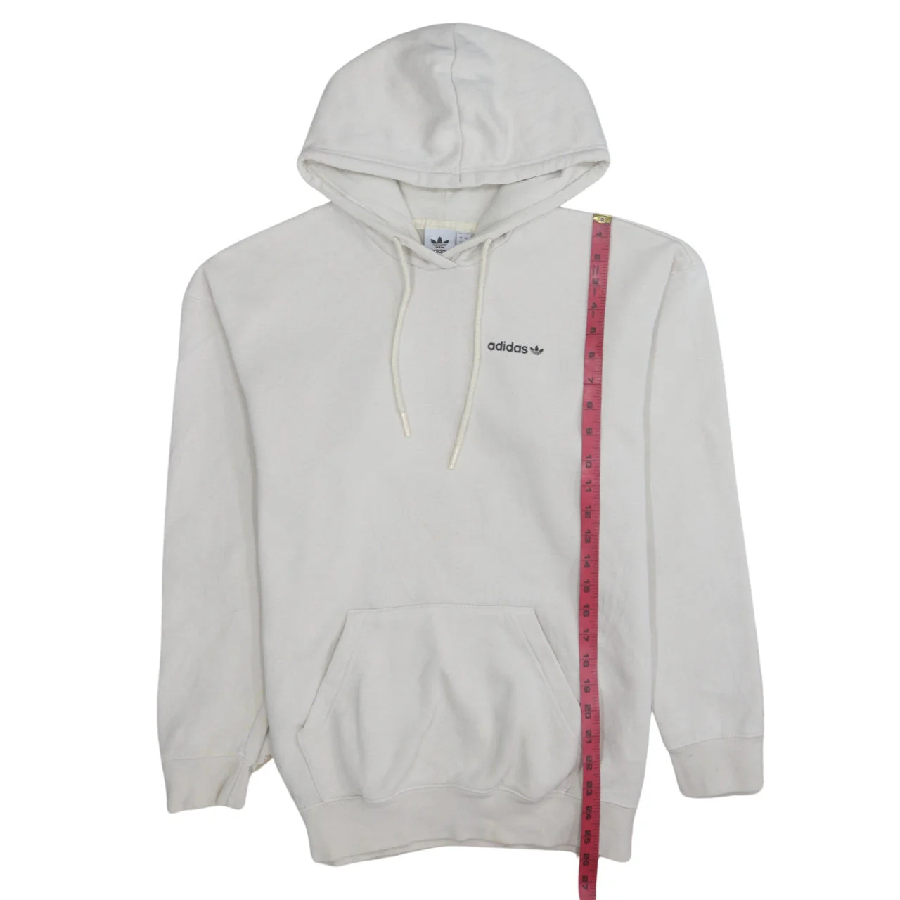 Adidas Womens White Hoodie Size 8 Pullover Hooded Sweatshirt - Image 3