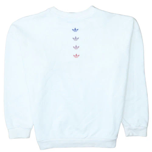 Adidas Womens White Pullover Sweatshirt Size 14 Crew Neck Logo Print - Image 4