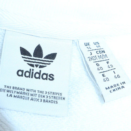 Adidas Womens White Pullover Sweatshirt Size 14 Crew Neck Logo Print - Image 5
