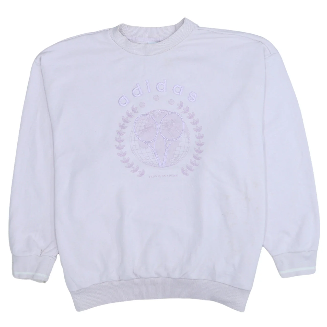 Adidas Womens White Size 8 Tennis Academy Crew Neck Sweatshirt