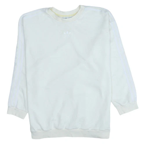 Adidas Womens White XL Crew Neck Pullover Sweatshirt