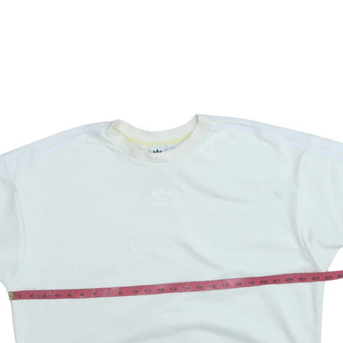 Adidas Womens White XL Crew Neck Pullover Sweatshirt - Image 2
