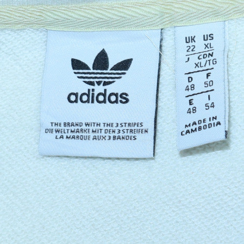 Adidas Womens White XL Crew Neck Pullover Sweatshirt - Image 5