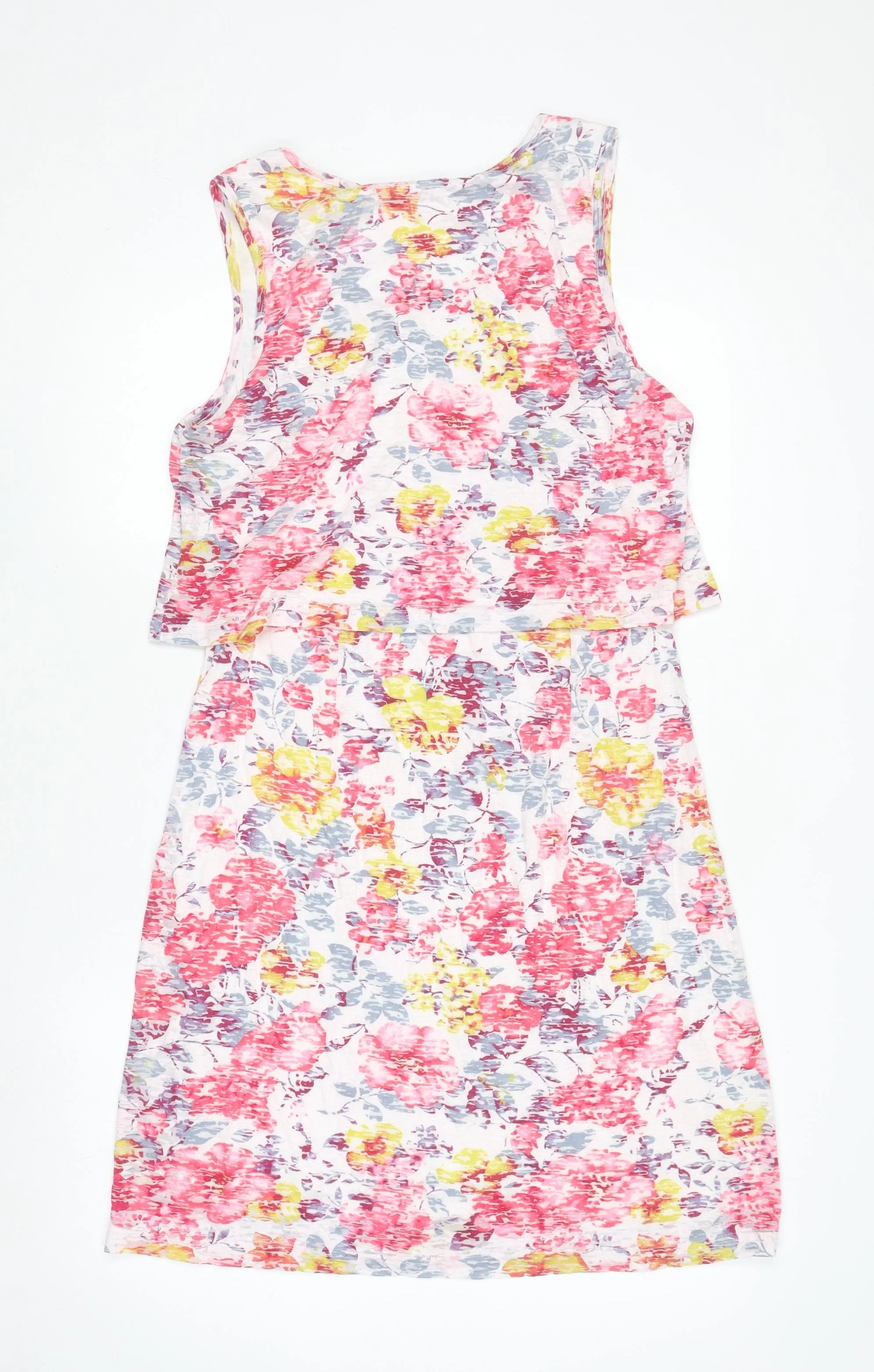 Adini Women's Multicoloured Floral Sleeveless Cotton Modal Knee Length Tank Dress M - Image 3