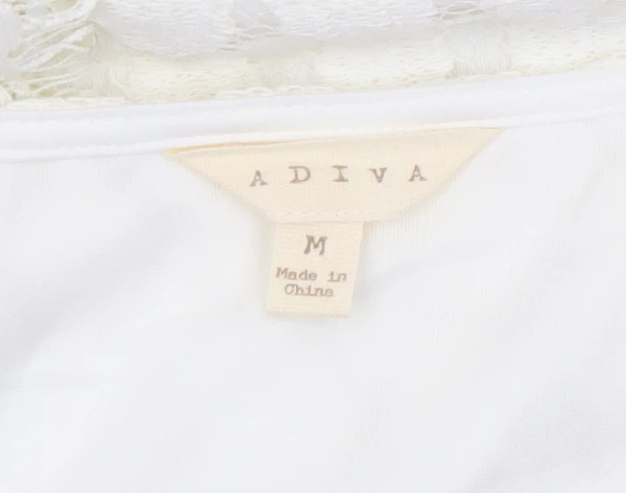 Adiva Ivory Lace 3/4 Sleeve Women’s Blouse Size M - Image 5