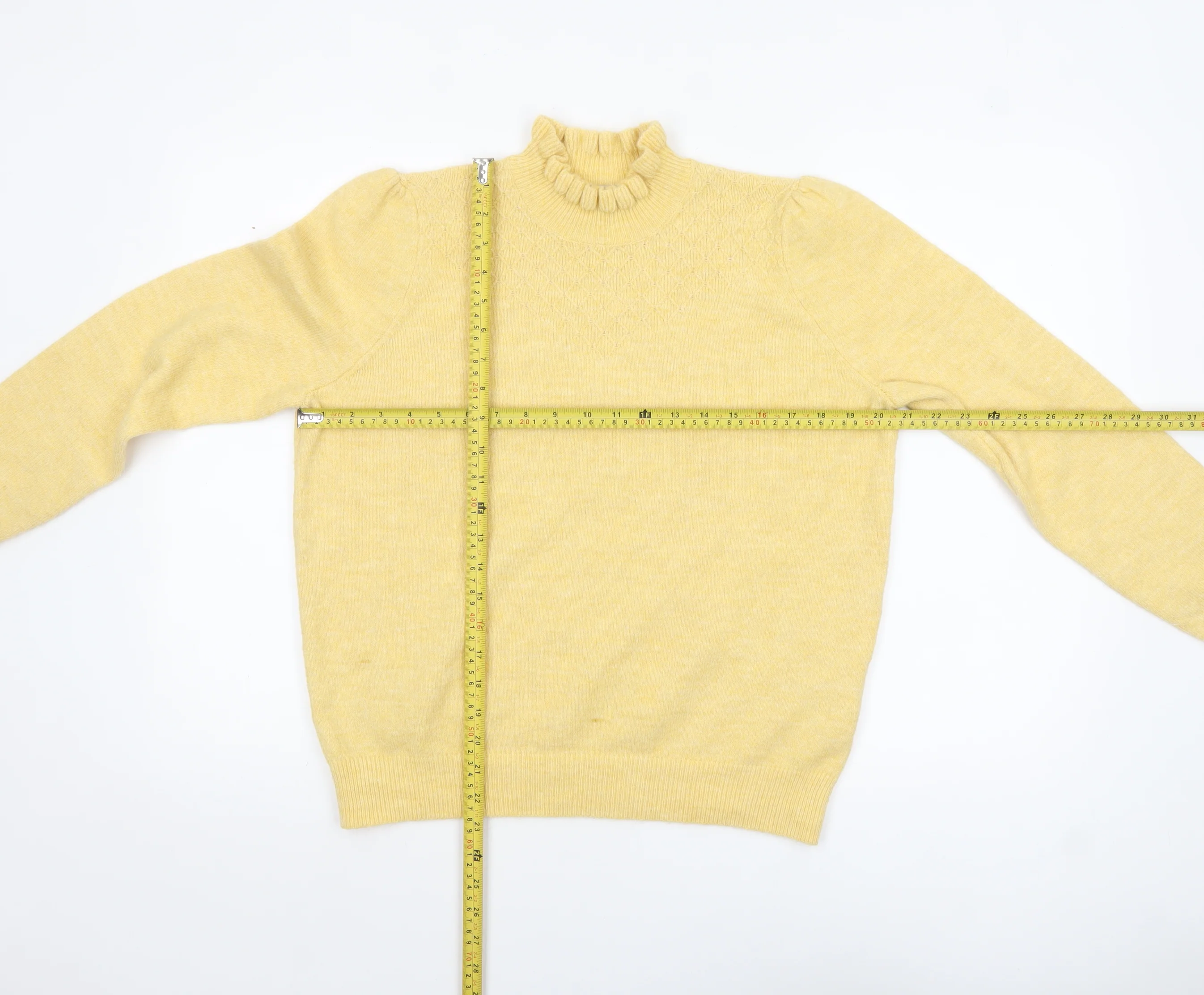Albaray Women Yellow Mock Neck Long Sleeve Knit Jumper Size 12 - Image 2