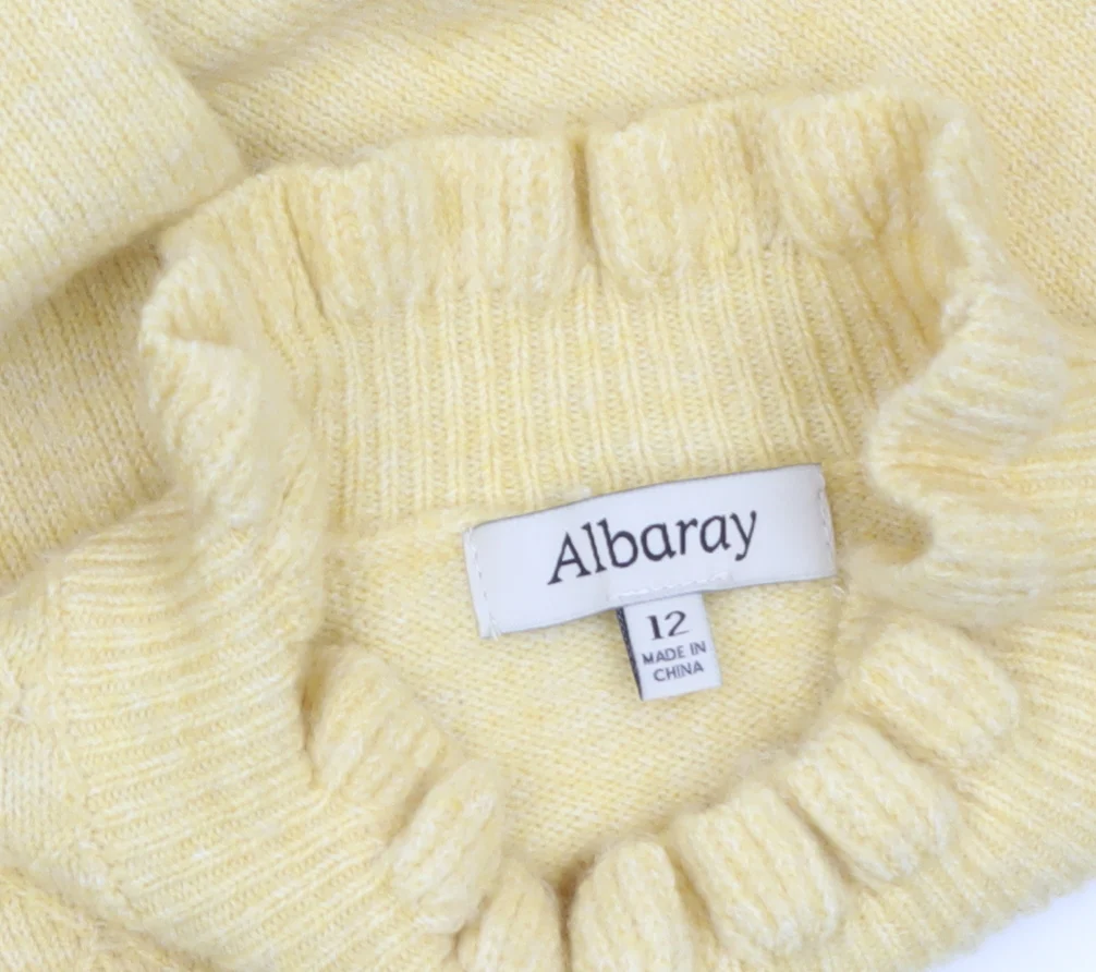 Albaray Women Yellow Mock Neck Long Sleeve Knit Jumper Size 12 - Image 5