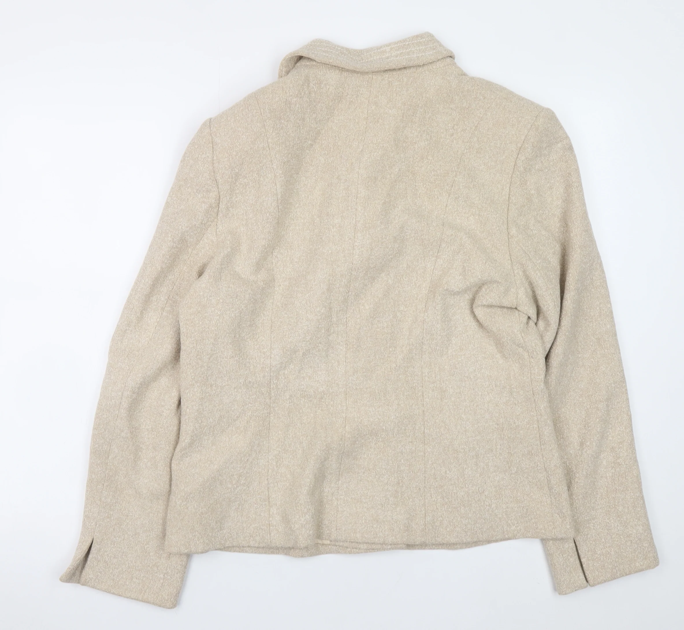 Alex & Co Womens Beige Wool Blend Classic Blazer UK 14 - Image 3