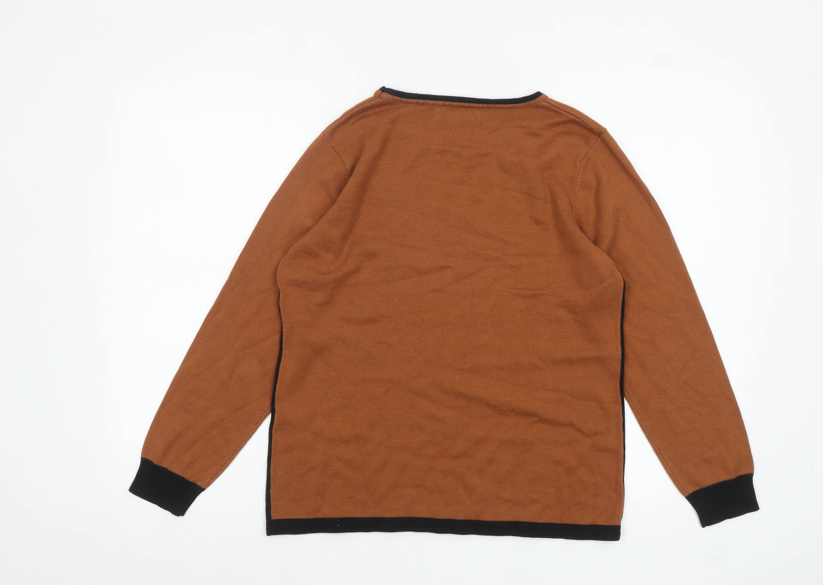 Alexara Women Brown Knit Long Sleeve Crew Neck Pullover Jumper S - Image 3