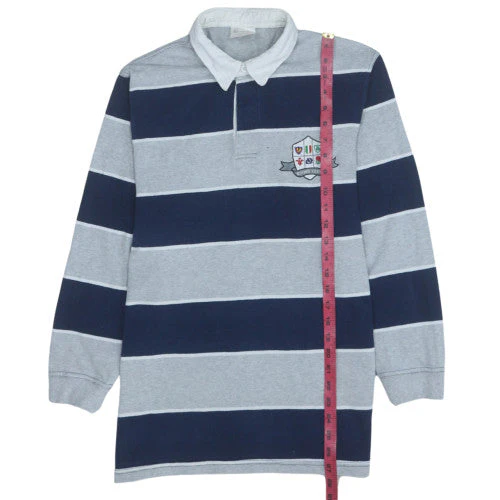 All Nations Mens Grey Blue Rugby Sweatshirt Small Long Sleeve - Image 2