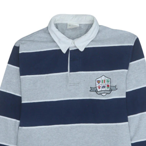 All Nations Mens Grey Blue Rugby Sweatshirt Small Long Sleeve - Image 8