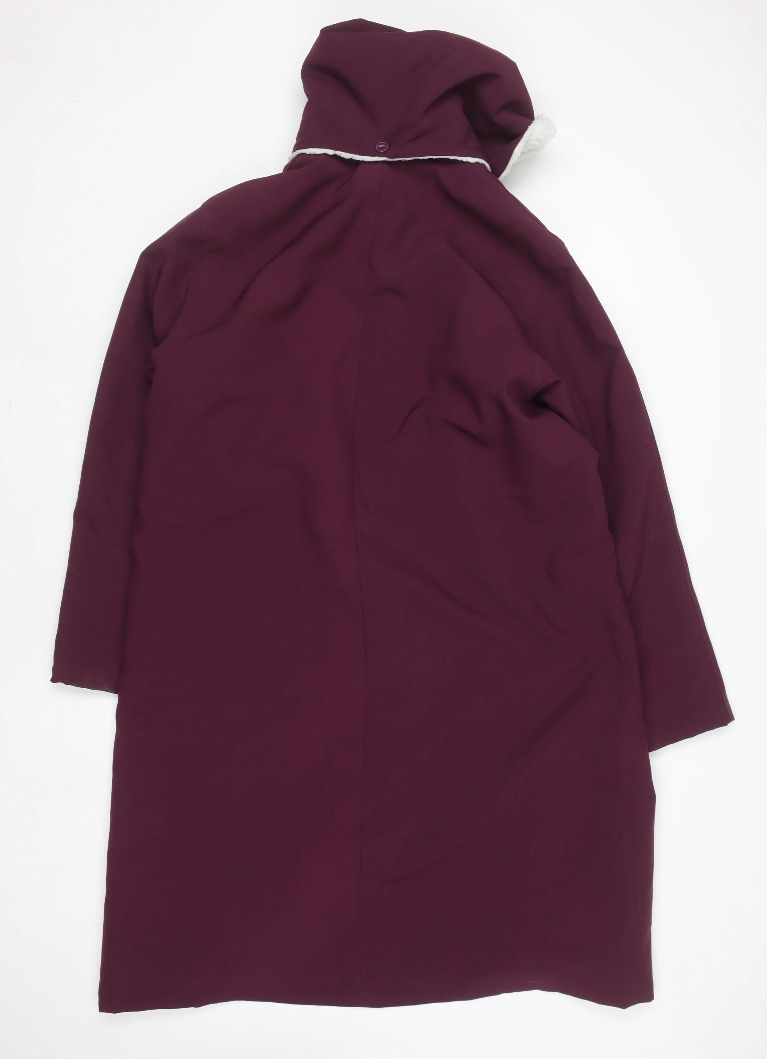 Amalina Women's Purple Hooded Long Button Coat Size 16 - Image 3
