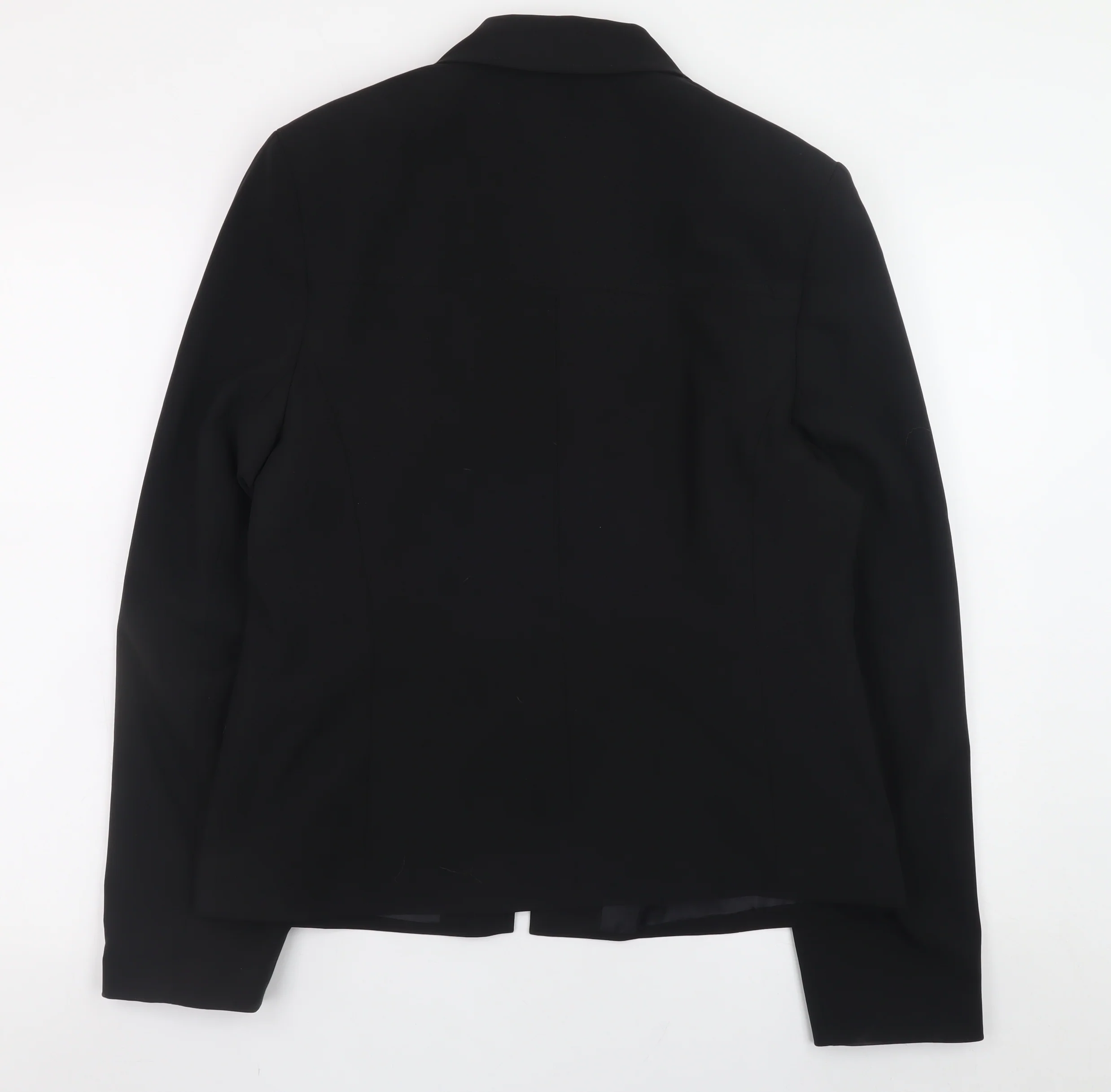 Amaranto Women Black Size 14 Slim Fit Full Zip Jacket - Image 3