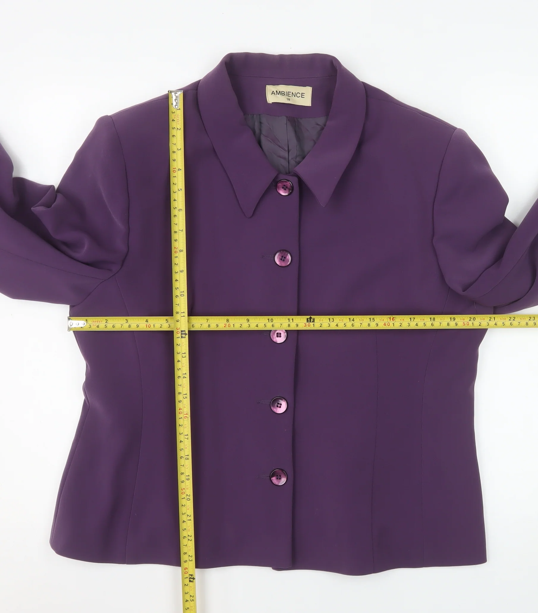 Ambience Women Purple Size 18 Classic Blazer Jacket - Image 2