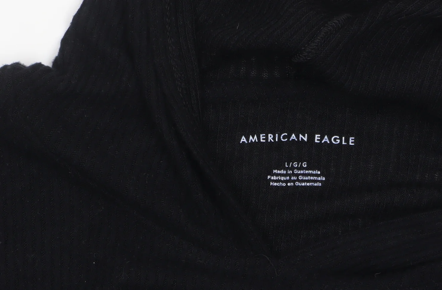 American Eagle Women’s Black Cropped Hooded Long Sleeve T-Shirt L - Image 5