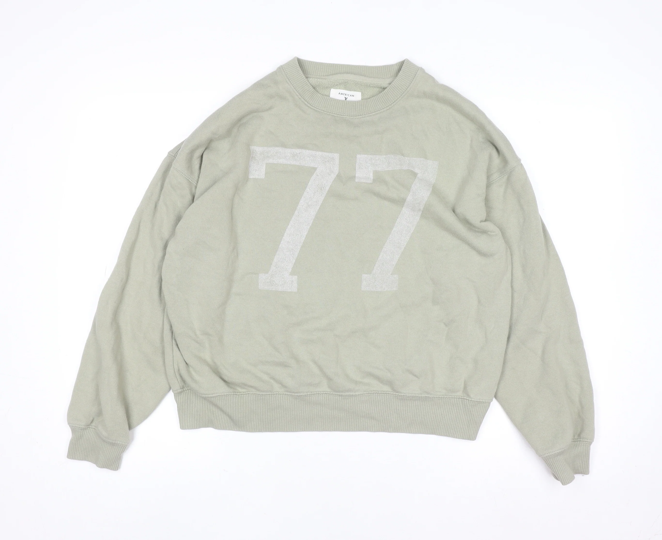 American Eagle Womens Green Size S Pullover Sweatshirt 77 Graphic