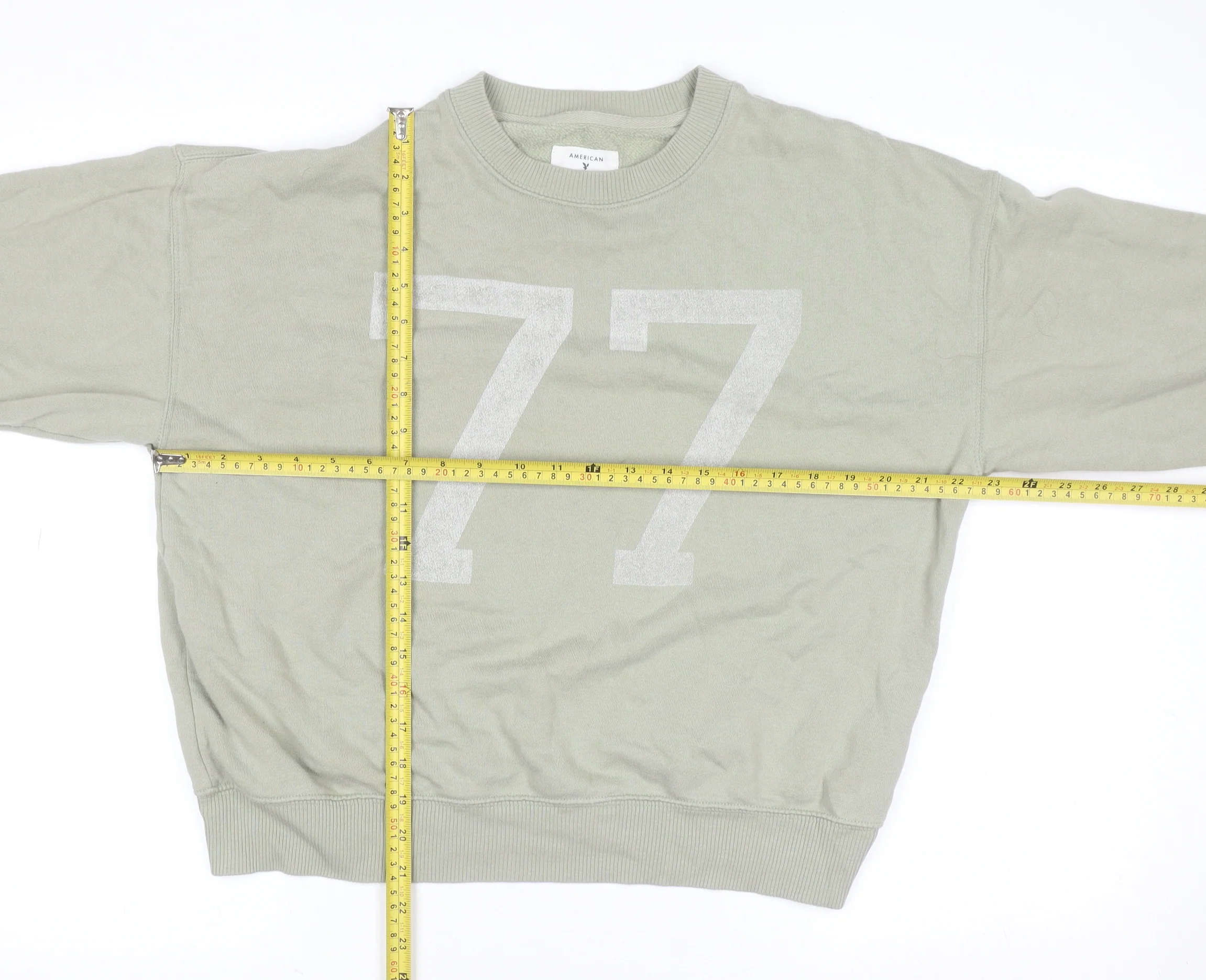 American Eagle Womens Green Size S Pullover Sweatshirt 77 Graphic - Image 2