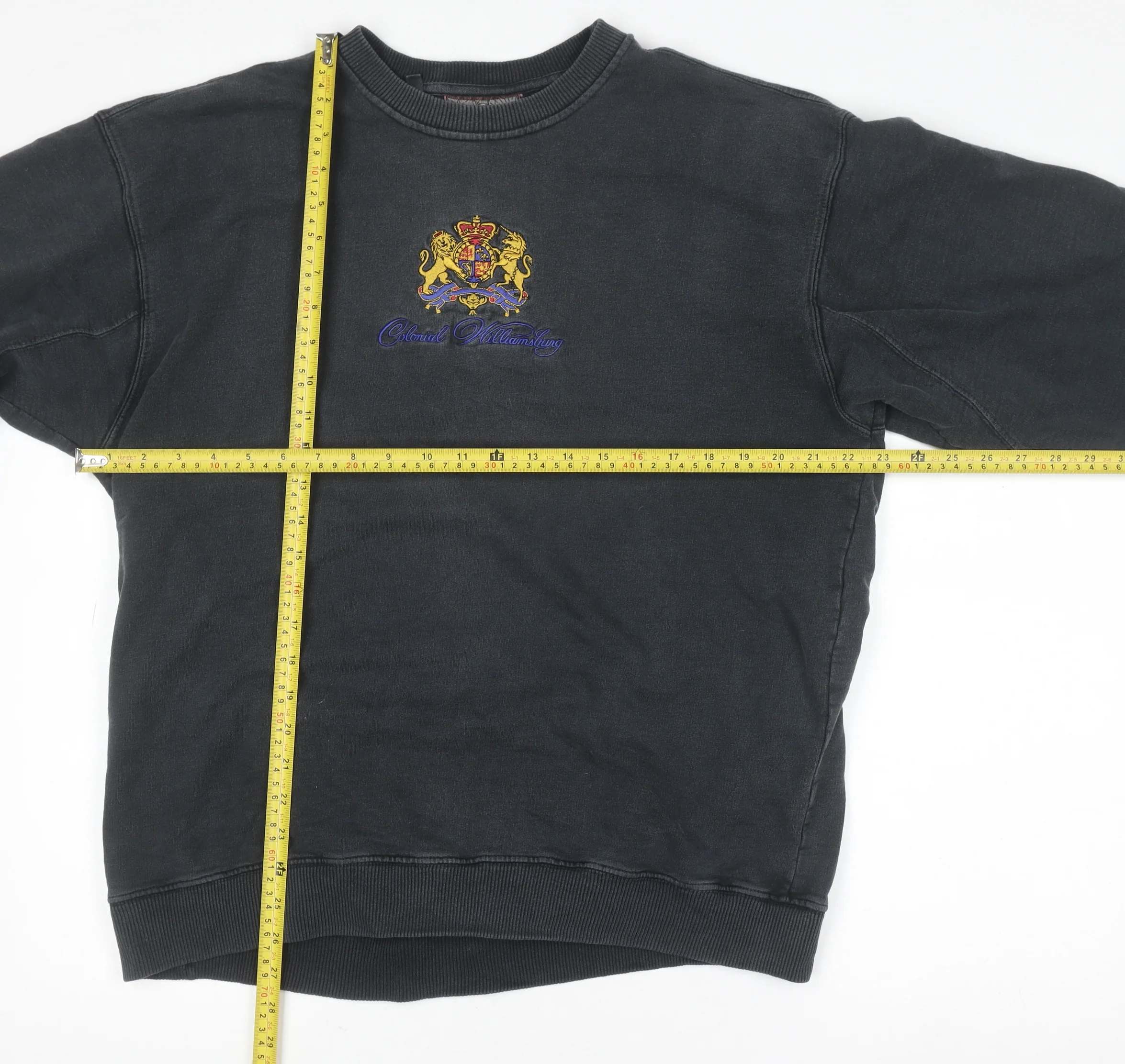 American Terrain Men's Black Embroidered Sweatshirt Medium Retro Pullover - Image 2