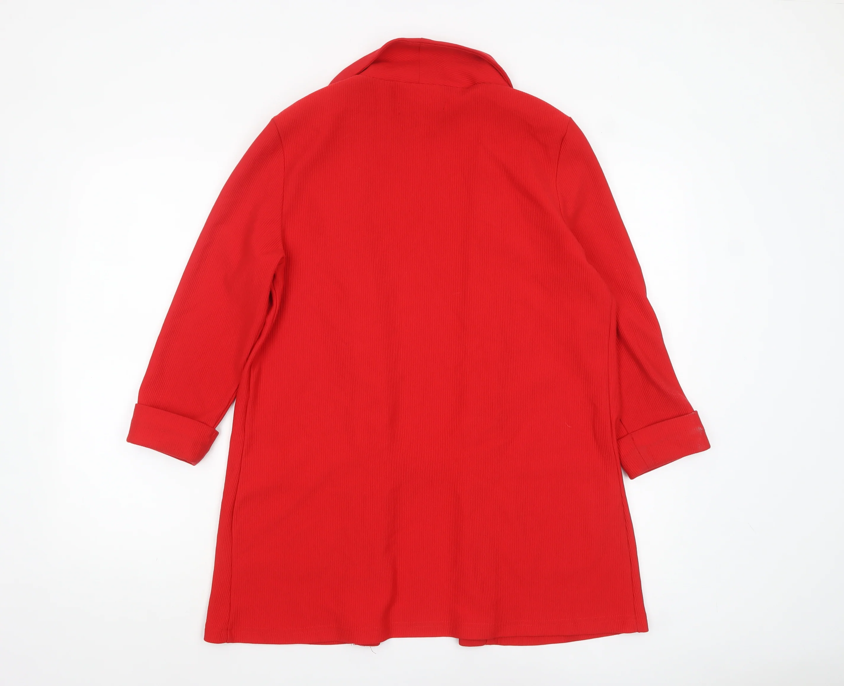 Amisu Women's Red Open Front Jersey Blazer Size 12 - Image 3