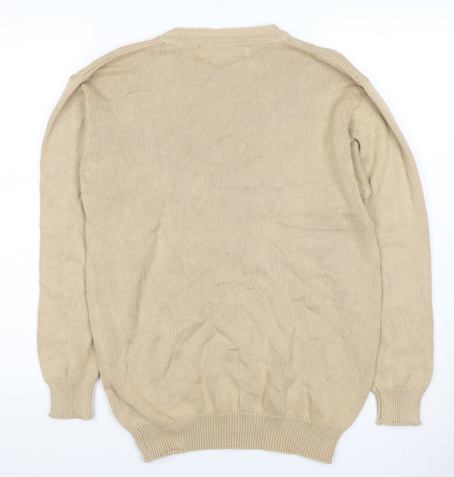 Amy Moore Women's Beige Cotton Crew Neck Jumper Size S - Image 3