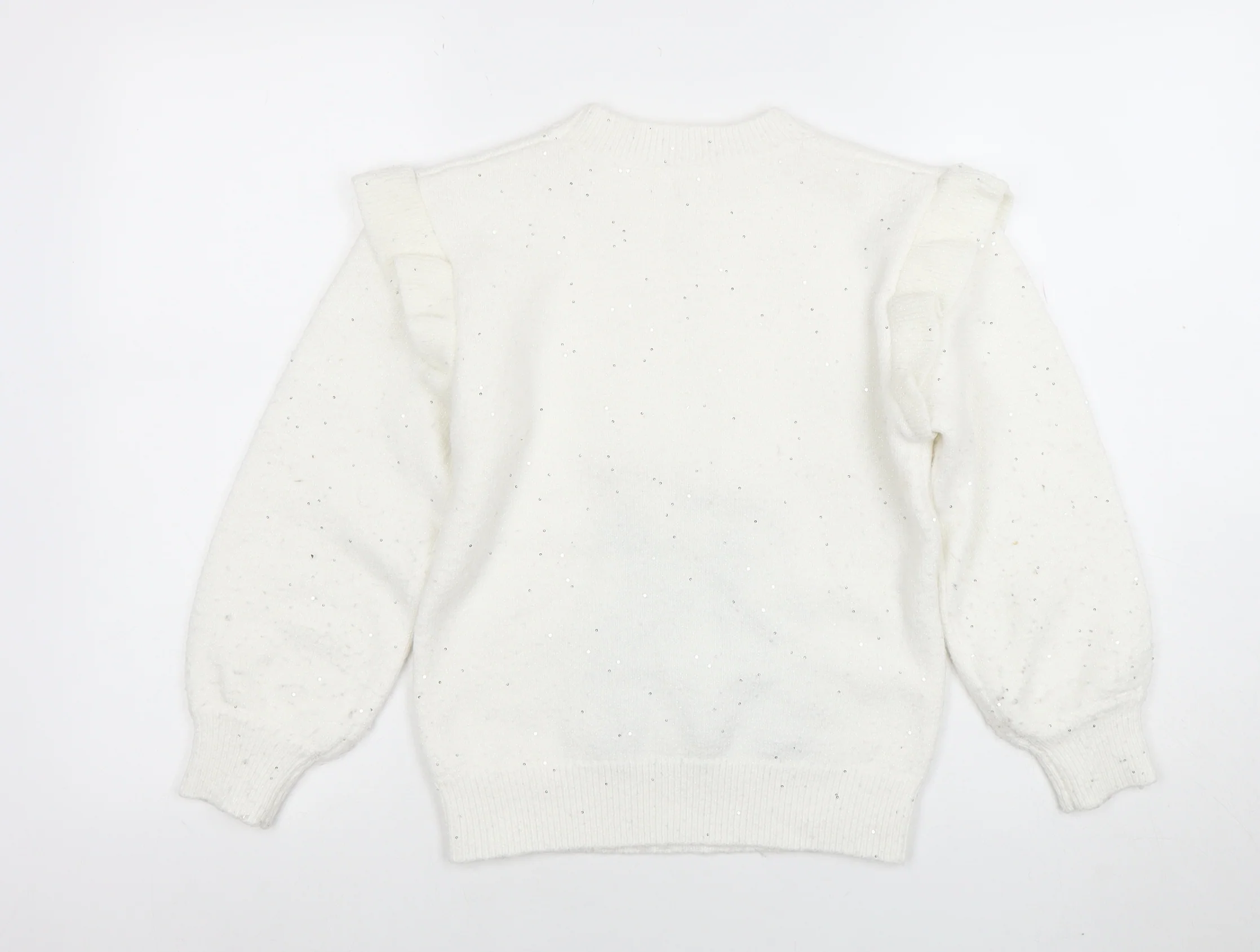 Angel & Rocket Girls White Sequin Penguin Jumper Size 10 Long Sleeve Knit - Image 3