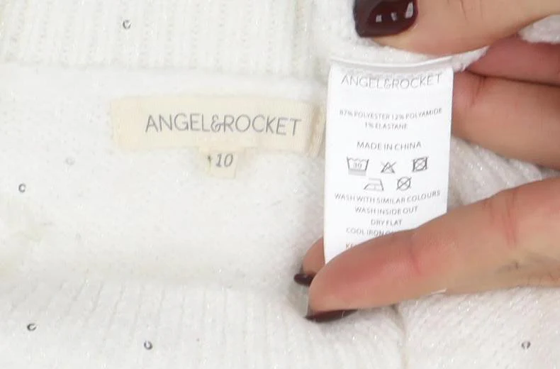 Angel & Rocket Girls White Sequin Penguin Jumper Size 10 Long Sleeve Knit - Image 4