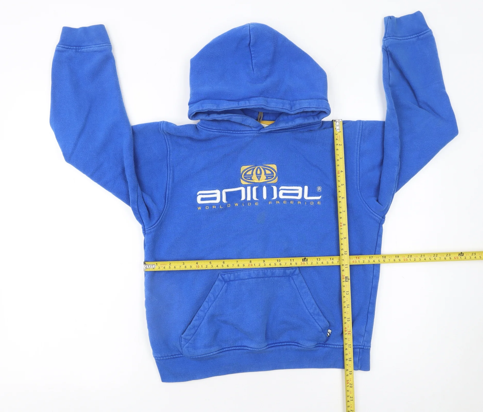 Animal Boys Blue Pullover Hoodie M Graphic Logo Cotton Sweatshirt - Image 2