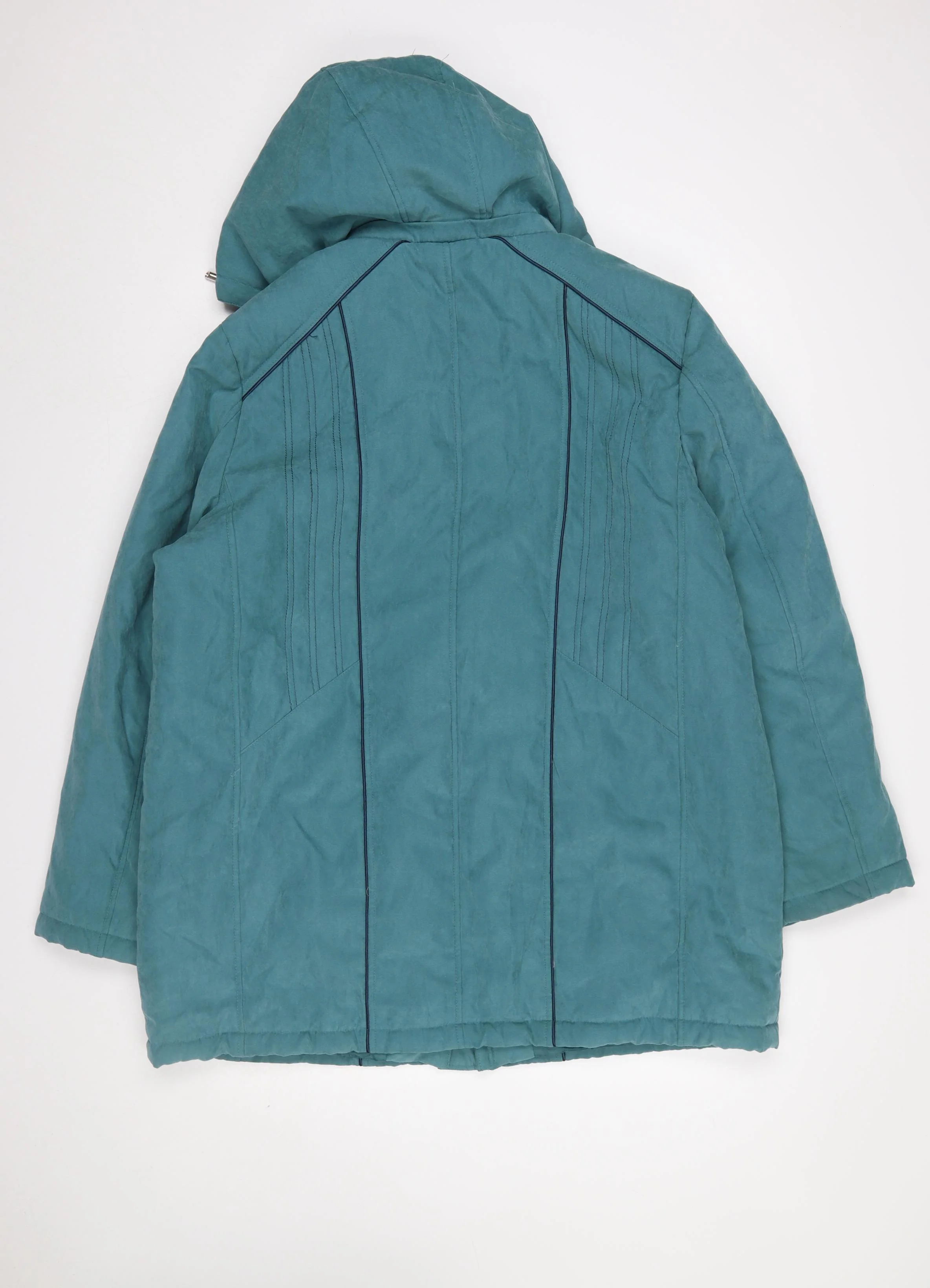 Anna Rose Women Deep Aqua Hooded Mid-Length Coat XL - Image 3
