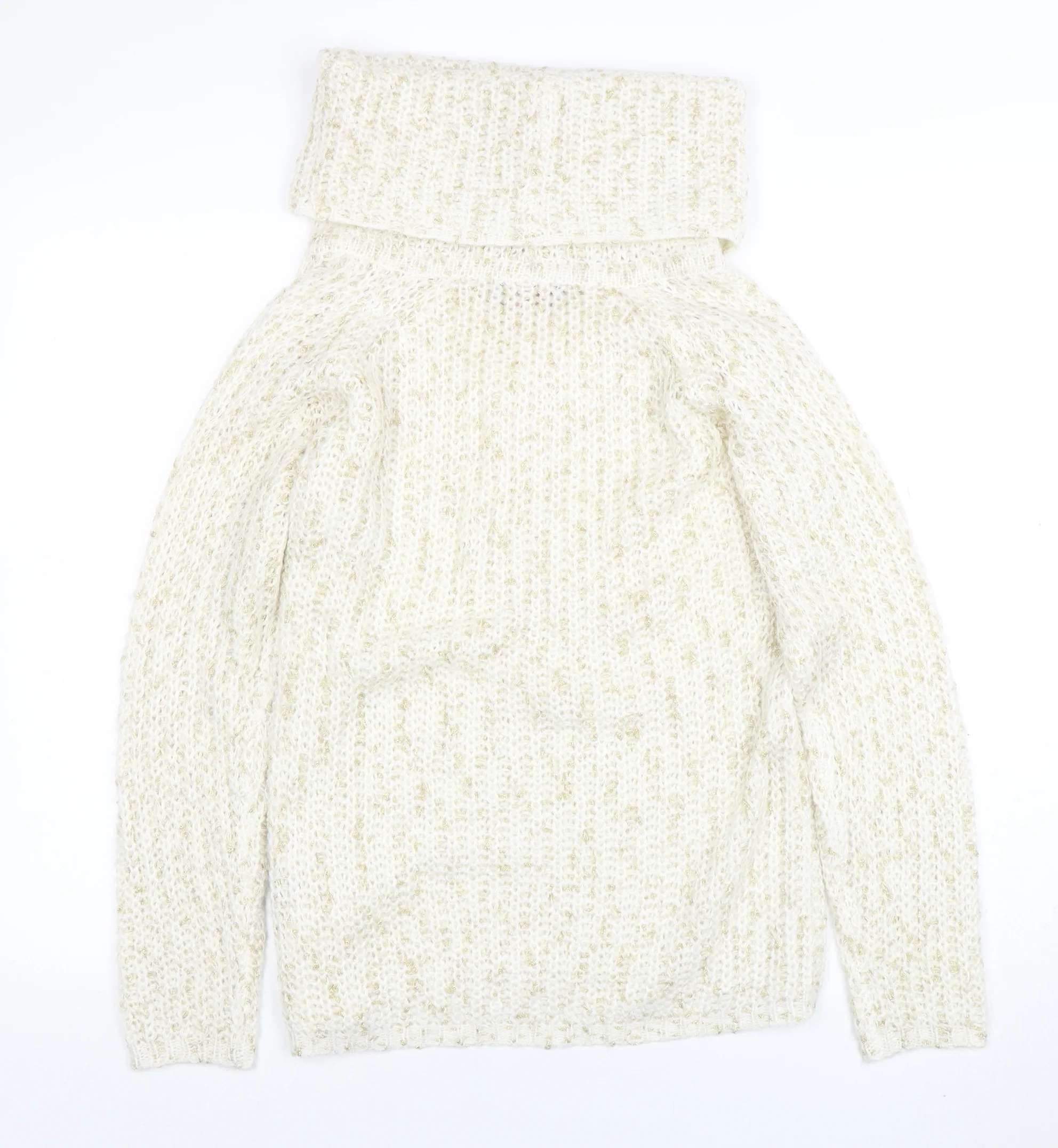 Anna Rose Women Ivory Chunky Roll Neck Knit Jumper Size M - Image 3
