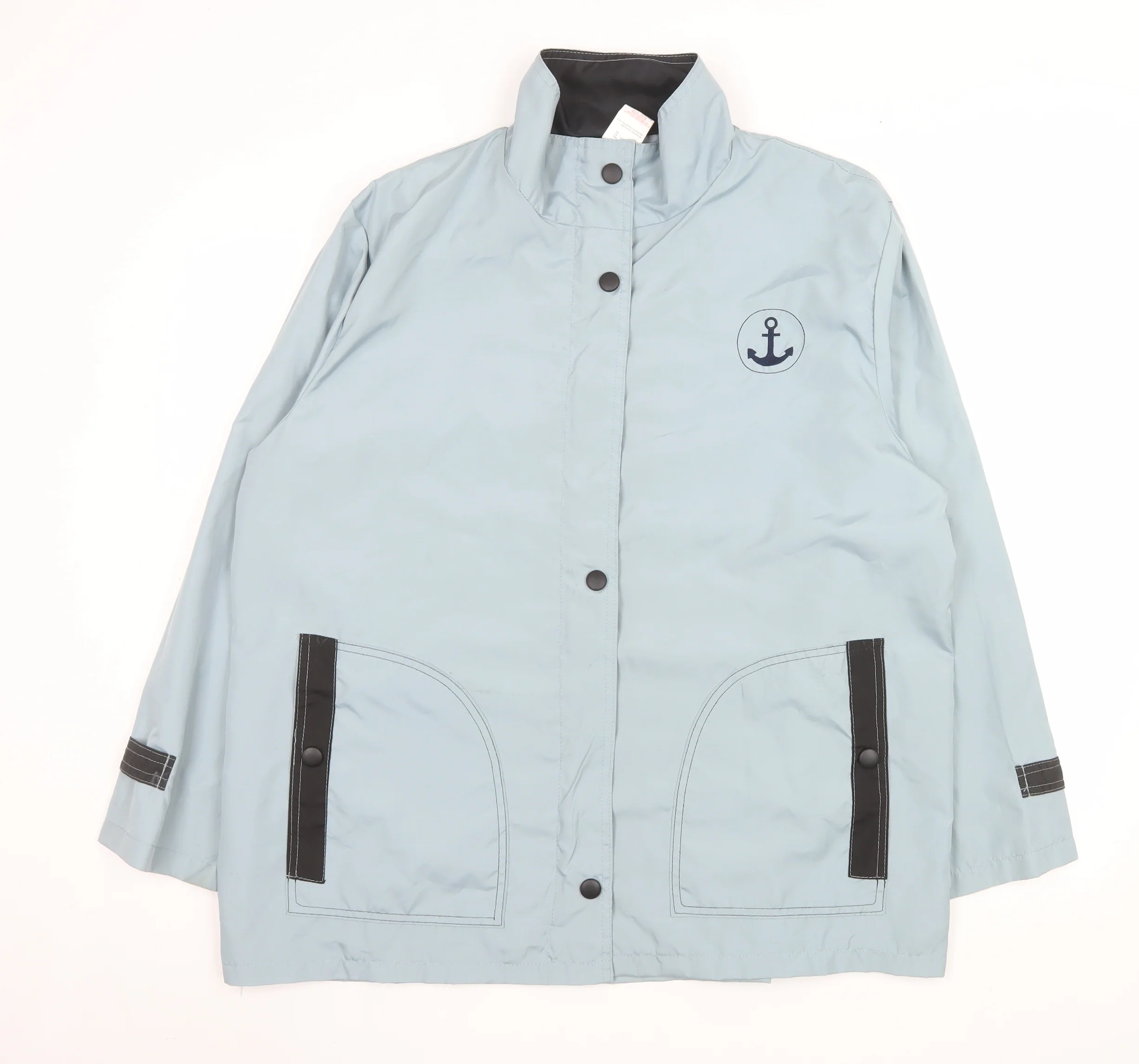 Anne de Lançay Women’s Blue Rain Coat Jacket L 18/20 Nautical Lightweight