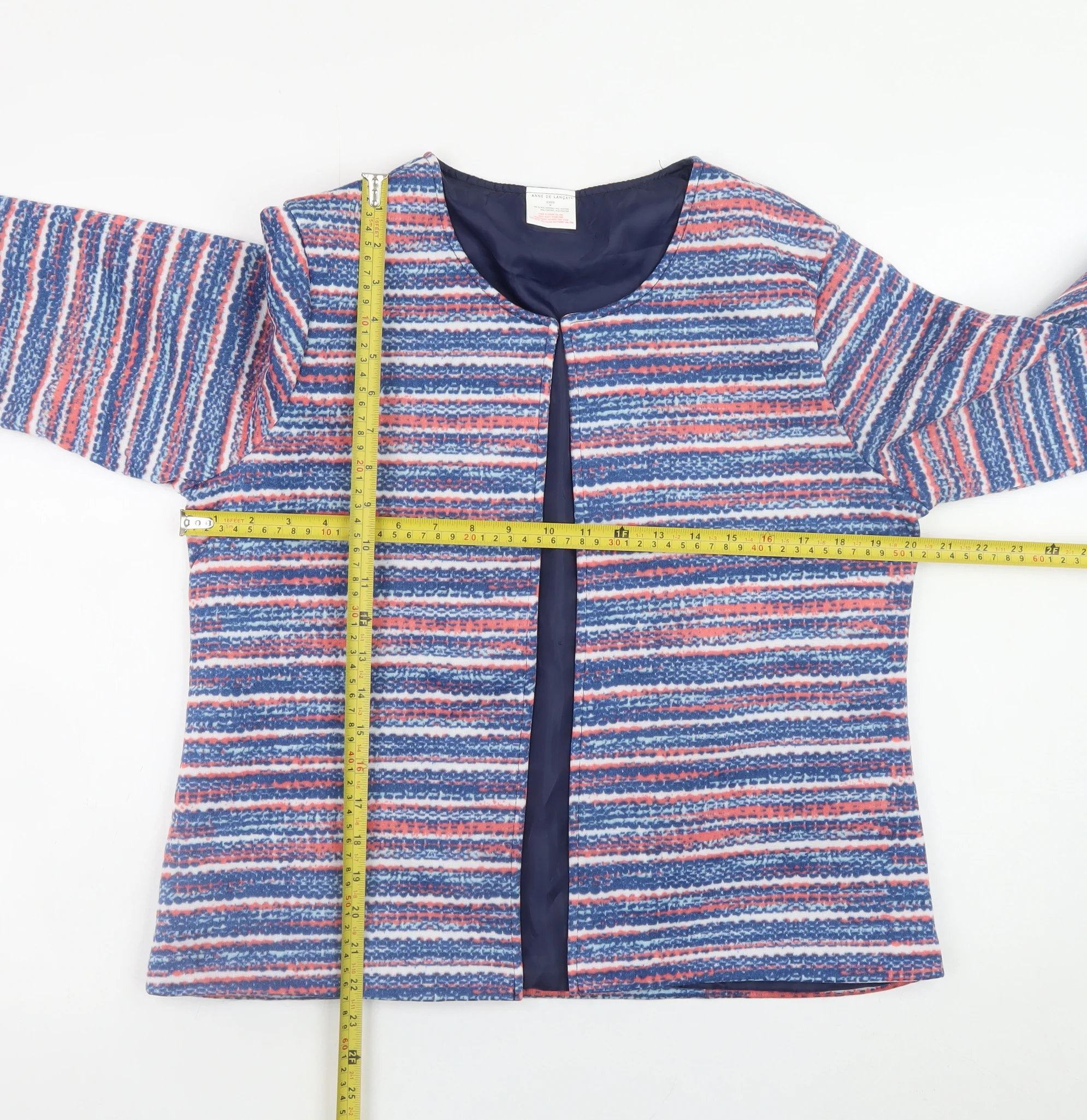 Anne de Lancay Womens Multicoloured Striped Short Jacket M - Image 2