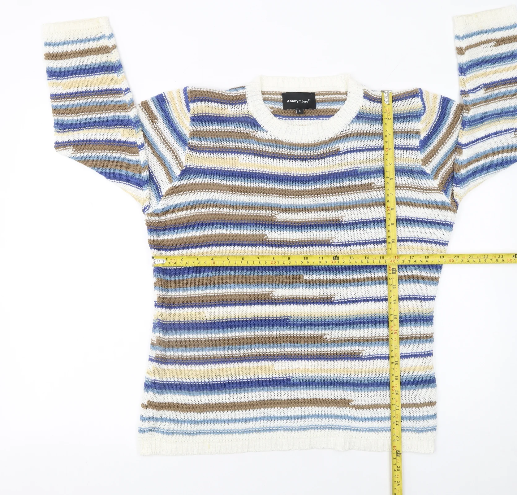 Anonymous Women’s Multicoloured Striped Knit Jumper Size S - Image 2